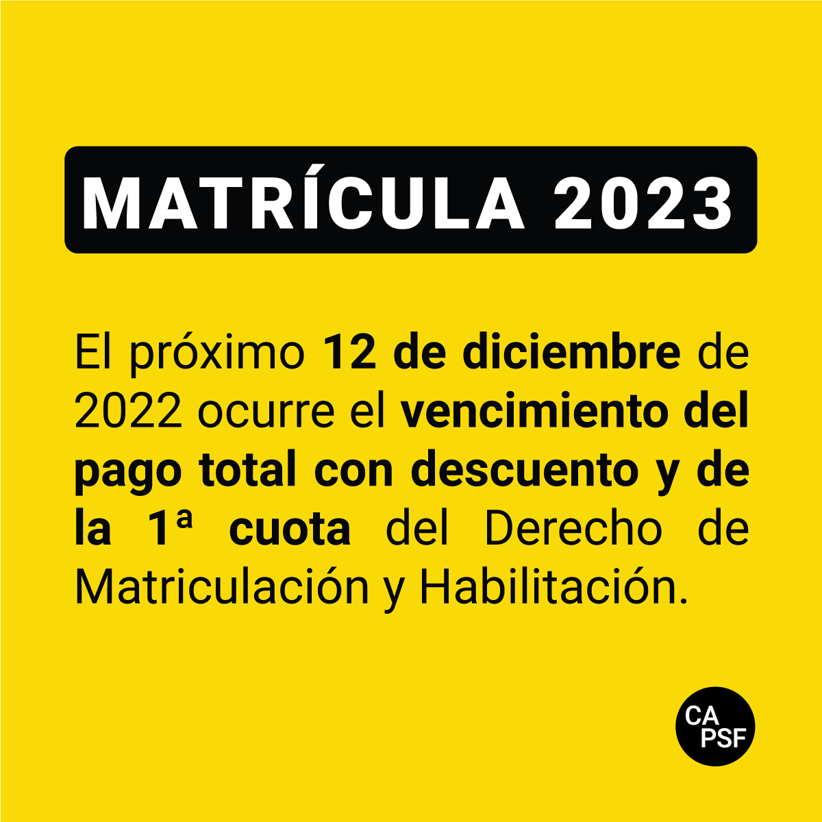 Matrícula 2023