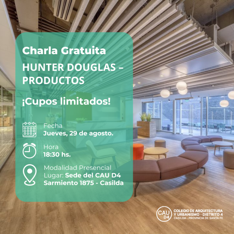 Charla Gratuita Hunter Douglas y Prodarq