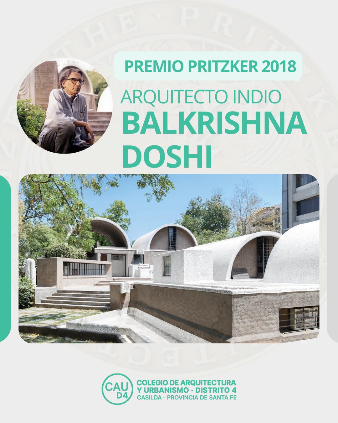 Arq. Balkrishna Doshi ganador del Premio Pritzker 2018