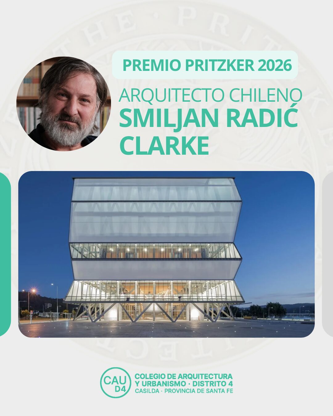 Arq. Smiljan Radić Clarke ganador del premio Pritzker 2026